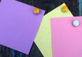 Colored sheets of paper and buttons Royalty Free Stock Photo