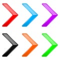 Colored shiny 3d thin arrows. Glass web icons