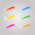 Colored shiny flags on a gray background . Royalty Free Stock Photo