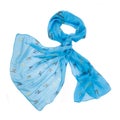 Colored silk scarf on white background