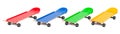 Colored skateboards, 3D rendering Royalty Free Stock Photo