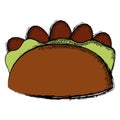 Colored sketch of a taco Royalty Free Stock Photo