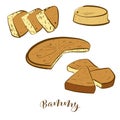 Colored sketches of Bammy bread