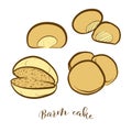 Colored sketches of Barm cake bread Royalty Free Stock Photo