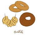 Colored sketches of Bublik bread