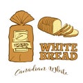 Colored sketches of Canadian White bread