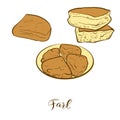 Colored sketches of Farl bread