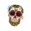 Colored skull on white background. Day of dead.