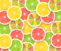 Colored sliced lemons Background ,texture of fresh yellow, green, red fruits, creative concept Royalty Free Stock Photo