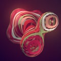 Colored sliced shape. Computer generated abstract geometric 3D render illustration