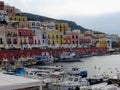 Colored small port of the island of Ponza in Italy.