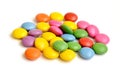 Colored smarties on white background Royalty Free Stock Photo