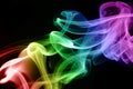 Colored smoke on black