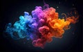 colored smoke in 3 Colors thunder lightning stars, 3d render, photo, cinematic, fashion