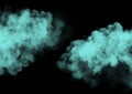 Colored smoke isolated on a black background. Blue and pink clouds template. Background from the smoke of vape Royalty Free Stock Photo