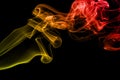 Colored smoke isolated on black background Royalty Free Stock Photo