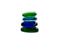 Colored smooth stones laid out on each other, isolate Royalty Free Stock Photo