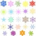 Colored Snowflakes