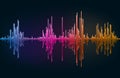 Color musical equalizer. Sound wave. Radio frequence. Vector illustration. Royalty Free Stock Photo