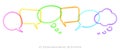 colored speech bubbles drawn with highlighter Royalty Free Stock Photo