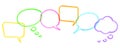 colored speech bubbles drawn with highlighter Royalty Free Stock Photo