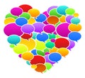 Colored Speech Bubbles Heart Shape Royalty Free Stock Photo