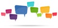 colored speech bubbles in a row Royalty Free Stock Photo