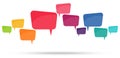 colored speech bubbles in a row Royalty Free Stock Photo