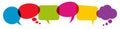 colored speech bubbles in a row Royalty Free Stock Photo