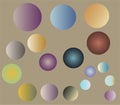 Colored spheres with gradient effect Royalty Free Stock Photo