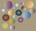 Colored spheres with gradient effect Royalty Free Stock Photo