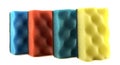 Colored sponges for cleaning and washing dishes isolated