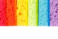 Colored sponges for washing dishes and other domestic needs