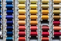 Colored spools of sewing thread Royalty Free Stock Photo