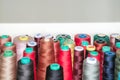 Colored spools of sewing threads Royalty Free Stock Photo