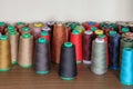 Colored spools of sewing threads Royalty Free Stock Photo