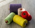 Colored spools of thread for sewing Royalty Free Stock Photo