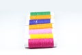 Colored spools of threads Royalty Free Stock Photo