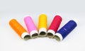 Colored spools of threads Royalty Free Stock Photo