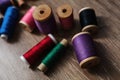 Colored spools of threads Royalty Free Stock Photo