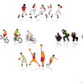 Colored sport silhouettes