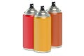 Colored spray paint cans Royalty Free Stock Photo