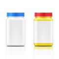 Colored square plastic bottle for pills