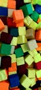 Colored squares.  Soft toys Royalty Free Stock Photo