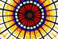 Colored stained glass on a round dome Royalty Free Stock Photo