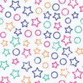 Colored star seamless pattern with grunge effect Royalty Free Stock Photo