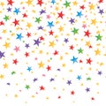 Colored stars with a gradient, transparent seamless background. Vector