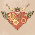 Colored steampunk heart