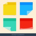 Colored stickers, paper for notes in a flat style Royalty Free Stock Photo