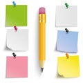 Colored Stickers Pencil Royalty Free Stock Photo